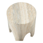 Foligno Travertine Finish Concrete Indoor / Outdoor End Table in Natural