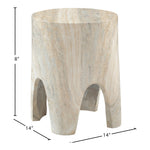 Foligno Travertine Finish Concrete Indoor / Outdoor End Table in Natural