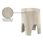 Foligno Travertine Finish Concrete Indoor / Outdoor End Table in Natural