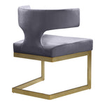 Alexandra Velvet Upholstered Dining Chair in Grey