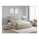 Adam Chenille Fabric Upholstered King Bed in Beige