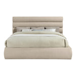 Adam Chenille Fabric Upholstered King Bed in Beige