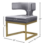 Alexandra Velvet Upholstered Dining Chair in Grey