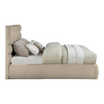 Adam Chenille Fabric Upholstered King Bed in Beige