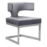 Alexandra Velvet Upholstered Dining Chair in Grey