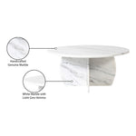 Formentera Marble Coffee Table in White