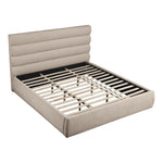 Adam Chenille Fabric Upholstered King Bed in Beige