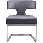 Alexandra Velvet Upholstered Dining Chair in Grey