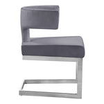 Alexandra Velvet Upholstered Dining Chair in Grey