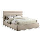Adam Chenille Fabric Upholstered King Bed in Beige