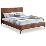 Gallo Vegan Leather Upholstered King Bed in Cognac