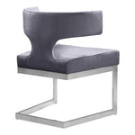Alexandra Velvet Upholstered Dining Chair in Grey
