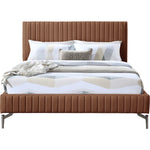 Gallo Vegan Leather Upholstered King Bed in Cognac