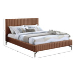 Gallo Vegan Leather Upholstered King Bed in Cognac