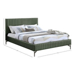Gallo Vegan Leather Upholstered King Bed in Green