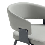 Luce Textured Vegan Leather Metal Dining Chair in Stone Gray