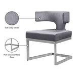 Alexandra Velvet Upholstered Dining Chair in Grey