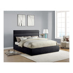 Adam Chenille Fabric Upholstered King Bed in Black