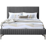 Gallo Vegan Leather Upholstered King Bed in Grey