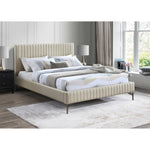 Gallo Vegan Leather Upholstered Queen Bed in Beige