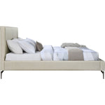 Gallo Vegan Leather Upholstered Queen Bed in Beige