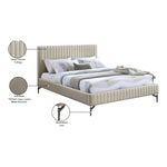 Gallo Vegan Leather Upholstered Queen Bed in Beige