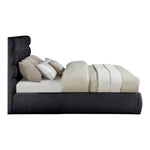 Adam Chenille Fabric Upholstered King Bed in Black