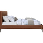 Gallo Vegan Leather Upholstered Queen Bed in Cognac