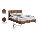 Gallo Vegan Leather Upholstered Queen Bed in Cognac