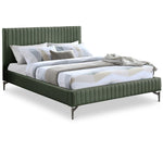 Gallo Vegan Leather Upholstered Queen Bed in Green