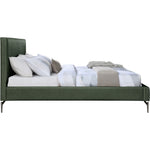 Gallo Vegan Leather Upholstered Queen Bed in Green