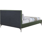 Gallo Vegan Leather Upholstered Queen Bed in Green