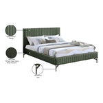 Gallo Vegan Leather Upholstered Queen Bed in Green