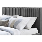 Gallo Vegan Leather Upholstered Queen Bed in Grey