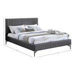 Gallo Vegan Leather Upholstered Queen Bed in Grey