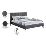 Gallo Vegan Leather Upholstered Queen Bed in Grey