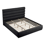 Adam Chenille Fabric Upholstered King Bed in Black