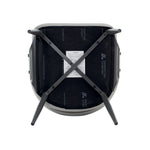 Luce Textured Vegan Leather Metal Dining Chair in Stone Gray