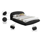 Genesis Teddy Fabric Upholstered Floating King Bed (3 Boxes) in Black
