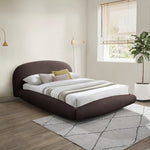 Genesis Teddy Fabric Upholstered Floating King Bed (3 Boxes) in Brown
