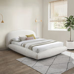 Genesis Teddy Fabric Upholstered Floating King Bed (3 Boxes) in Cream