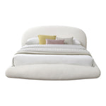 Genesis Teddy Fabric Upholstered Floating King Bed (3 Boxes) in Cream