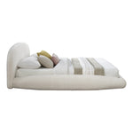 Genesis Teddy Fabric Upholstered Floating King Bed (3 Boxes) in Cream