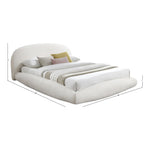 Genesis Teddy Fabric Upholstered Floating King Bed (3 Boxes) in Cream