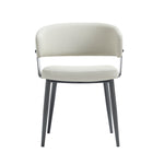 Luce Textured Vegan Leather Metal Dining Chair in Oatmeal