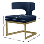 Alexandra Velvet Upholstered Dining Chair in Navy