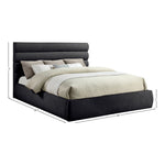 Adam Chenille Fabric Upholstered King Bed in Black
