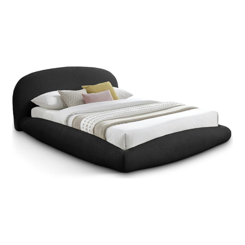 Genesis Teddy Fabric Upholstered Floating Queen Bed (3 Boxes) in Black
