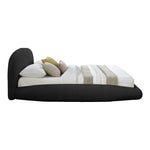 Genesis Teddy Fabric Upholstered Floating Queen Bed (3 Boxes) in Black