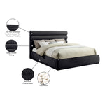 Adam Chenille Fabric Upholstered King Bed in Black